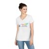 Colorful V-Neck T-Shirt with Inspiring Message, Perfect for Casual Outings, Gift for Friends, New Age Apparel, Motivational Style, [...] - Image 2